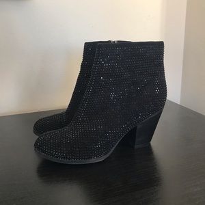 Black glittery booties